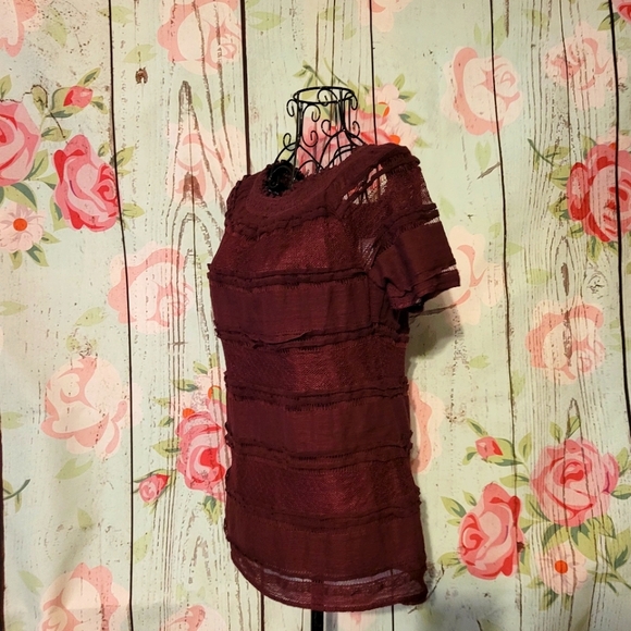 Time And Tru Mesh Ruffled Tunic - Picture 2 of 4